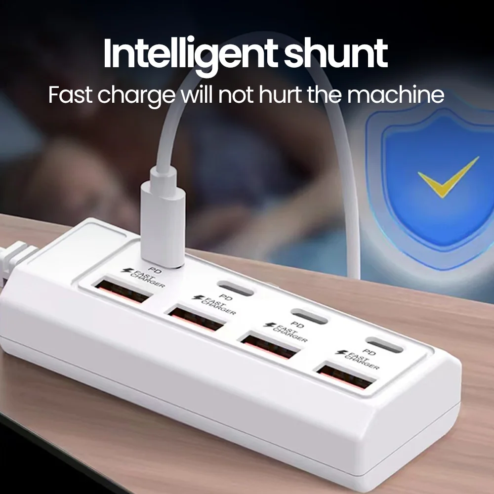 8-in-1-USB-Steckdose, 25 W, Schnelllade-Steckdose, Adapter – Bild 5
