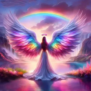 Angel Arrival Diamant-Malerei-Set, DIY Erwachsenen-Diamantmalerei-Set für Heimdekoration, Erwachsene