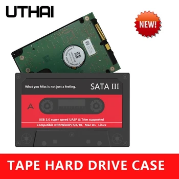 UTHAI T46 Neues 2,5-Zoll-externes Festplattengehäuse, USB 3.0 SATA 5 Gbit/s HDD- und SSD-Bandgehäuse UASP