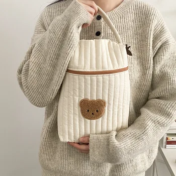 Baby-Wickeltasche für Mama, Baumwolle, Bär, Mama-Taschen, Windelwindeln, Organizer, Reißverschluss