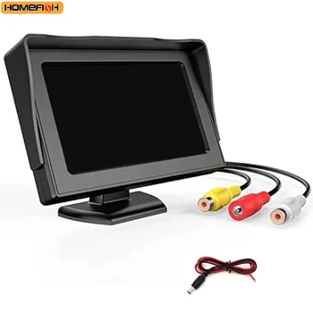 HOMEFISH 4,3-Zoll-Auto-Display, einfach zu installieren, hochauflösendes Rückfahrbild, universelle