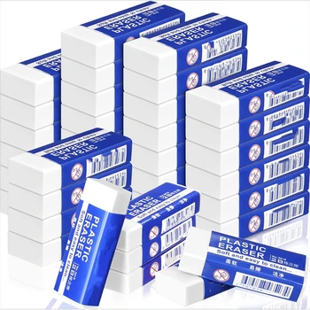 Weiße PVC-Radiergummis, Zeichenwerkzeug für Schüler, für Schule, Skizzieren, Malen, Kunst (10 Stück)