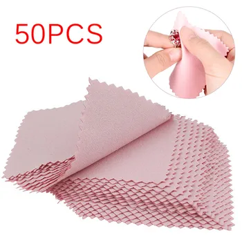 Fashion50 PCS Silber Polieren Tuch Reiniger Schmuck Reinigung Tuch Anti-Anlauf Werkzeug