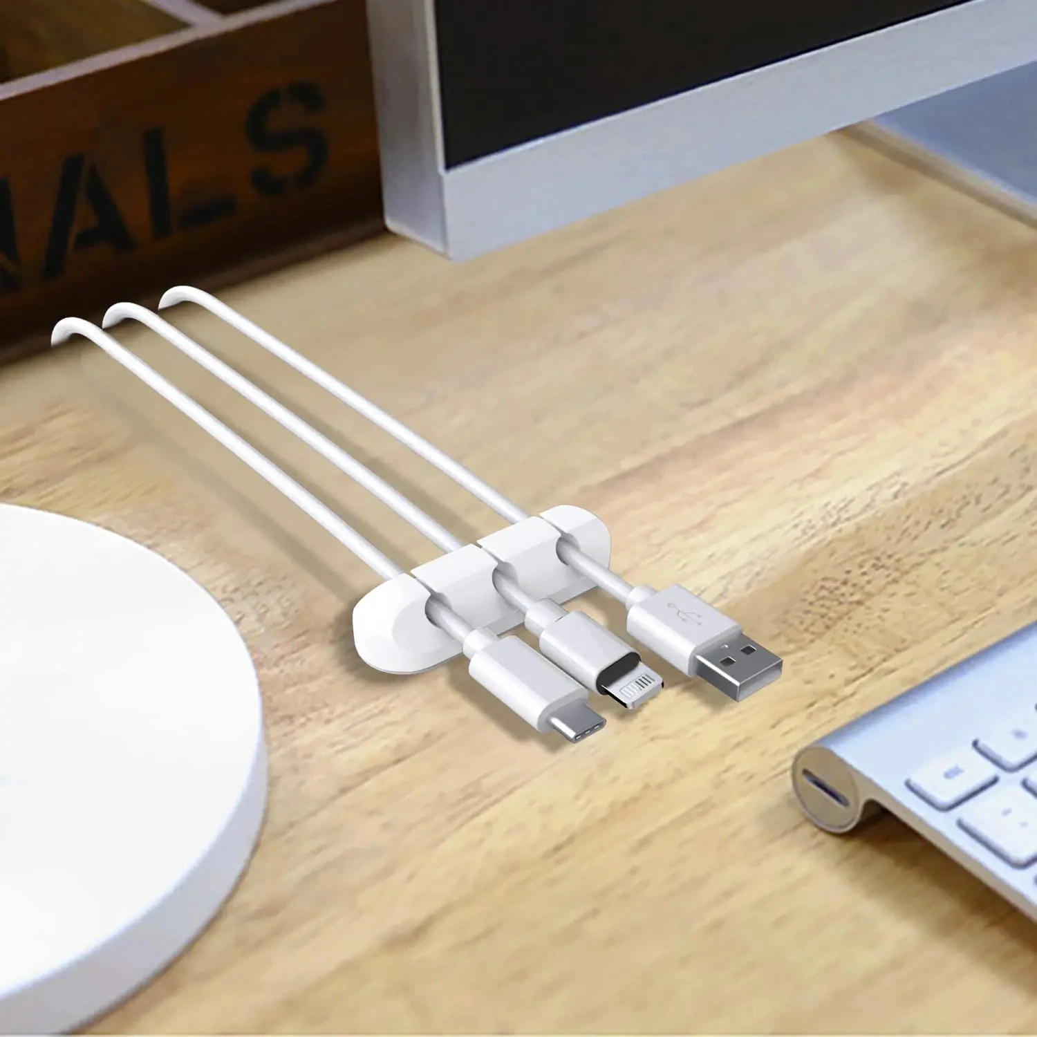 Nnbili Silikon USB Kabel Organizer Kabel wickler Desktop – Bild 5