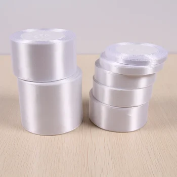 6mm 10mm 15mm 20mm 25mm 40mm 50mm Weiße Satinbänder Weihnachten Hochzeit Party Dekoration Geschenkverpackung