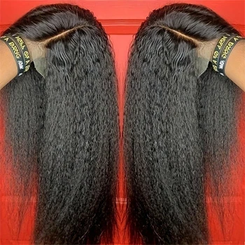 13x4 Kinky Straight HD Lace Front Echthaarperücken, Kinky Straight 360 Full Lace Frontal Perücken für Frauen