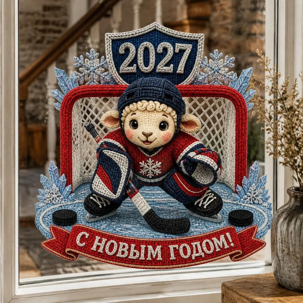2027 Neujahrs-Schaf-Sternzeichen Weihnachts-Fensteraufkleber – Bild 5