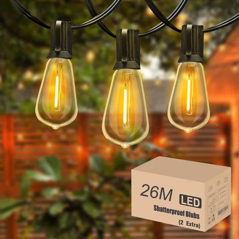 LED-Lichterkette ST38 für den Außenbereich, hängende Garten- und Terrassenbeleuchtung, Girlande für Terrasse