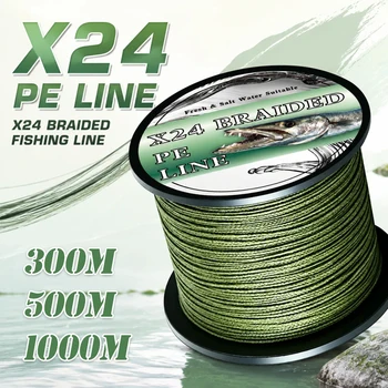 24-Strang PE-Angelschnur, geflochtener Multifilament-Angelschnur, 300m 500m 1000m, 20-120LB, glatt und stark