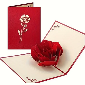 3D-Popup-Happy-Geburtstags-Rosenkarte - perfekt für Jubiläen, Muttertag, Hochzeiten - Grußfrauen, Jugendliche