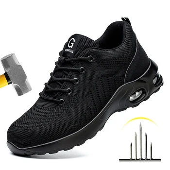 Sicherheitsschuhe für Männer und Frauen, Atmungsaktive Arbeits- und Sportschuhe, Stahlkappenschuhe