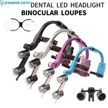 Dental Lupen LED Kopf Licht Lampe 2,5X 3,5X Vergrößerung Fernglas Zahnmedizin Chirurgische Lupe