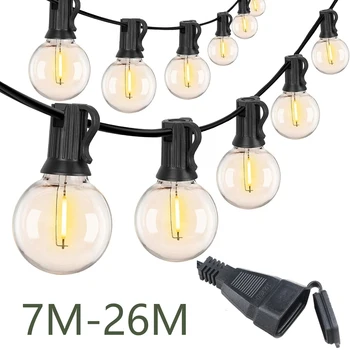110V/220V Outdoor Lichterketten LED G40 Girlande Fee Terrasse Girlande Lampe Hochzeit Straße Camping Garten