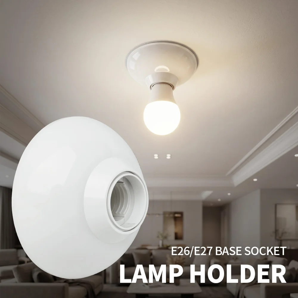 DIY E27 LED-Glühbirnenfassung mit rundem Sockel, 850 °