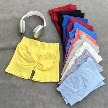 Nahtlose Fitness-Shorts für Damen mit hoher Taille: Bauchkontrolle, Kompression, Po-Lifting, hochelastisch