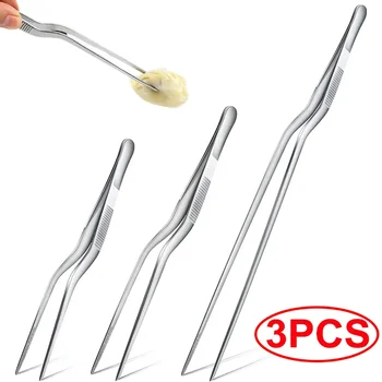 Küche Pinzette Utensil BBQ Pinzette Lebensmittel Clip Küche Bar Häuptling Tong Edelstahl Tragbare für Picknick
