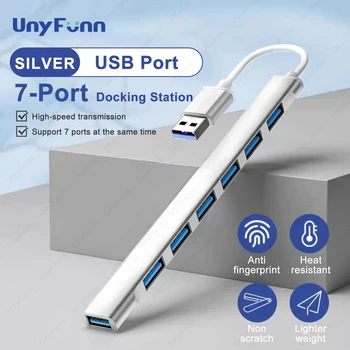 USB-C Hub 7-in-1 mit 7 USB 3.0 Anschlüssen für MacBook und Laptop