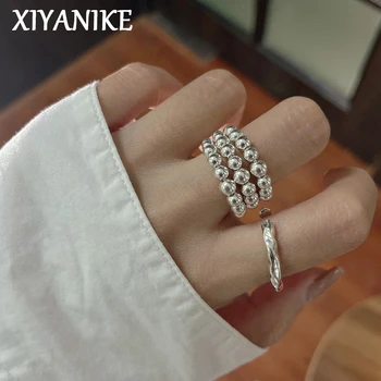 XIYANIKE Drei Schichten Punkte Verstellbare Ringe für Frauen Mädchen Koreanische Mode Neujahr Schmuck Geschenk