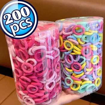 Bunte Nylon-Haargummis für Frauen und Mädchen, Elastische Zopfbänder, Kleine Haarbänder, Scrunchies