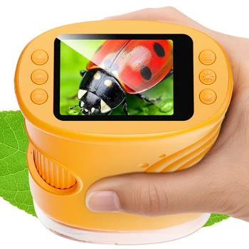 1000X Handmikroskop für Kinder, 2,0-Zoll-Bildschirm, wiederaufladbar, Mini-Taschen-Digitalmikroskope, tragbar