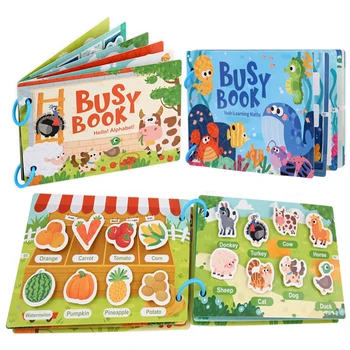 Montessori-Szenenaufkleber für Kinder, DIY-Hand-on-Puzzle, wiederverwendbare Bücher