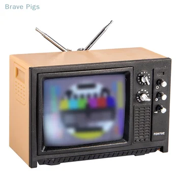 Mini Retro TV Miniatur Ornamente Puppenhaus Spielzeug Ornamente 5,7*2,4*3,4 cm