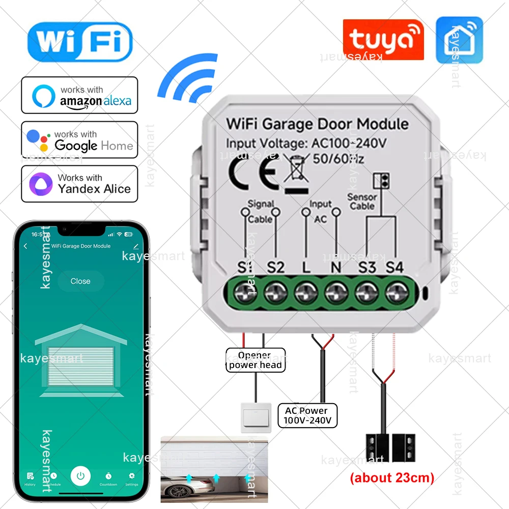 Tuya Mini WiFi Garagentoröffner Smart Life App Fernbedienung