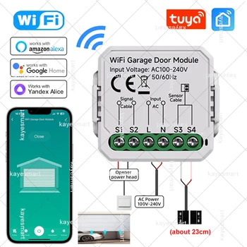 Tuya Mini WiFi Garagentoröffner Smart Life App Fernbedienung Sprachsteuerung Tor Türschaltermodul Funktioniert