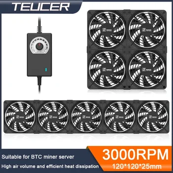 TEUCER 3000RPM 120MM Großvolumiger 220V Lüfter für BTC-Mining-Maschinen, Workstations
