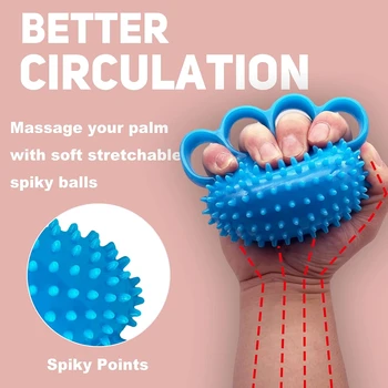Tragbarer Spike-Massage-Handtrainer, Fingerkraft-Trainingsball für Zuhause und Büro