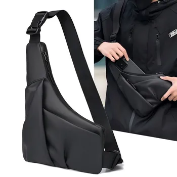 Anti-Diebstahl-Dreieck-Cross-Tasche mit verstellbarem Riemen - lässige Brusttasche für Männer, ideal