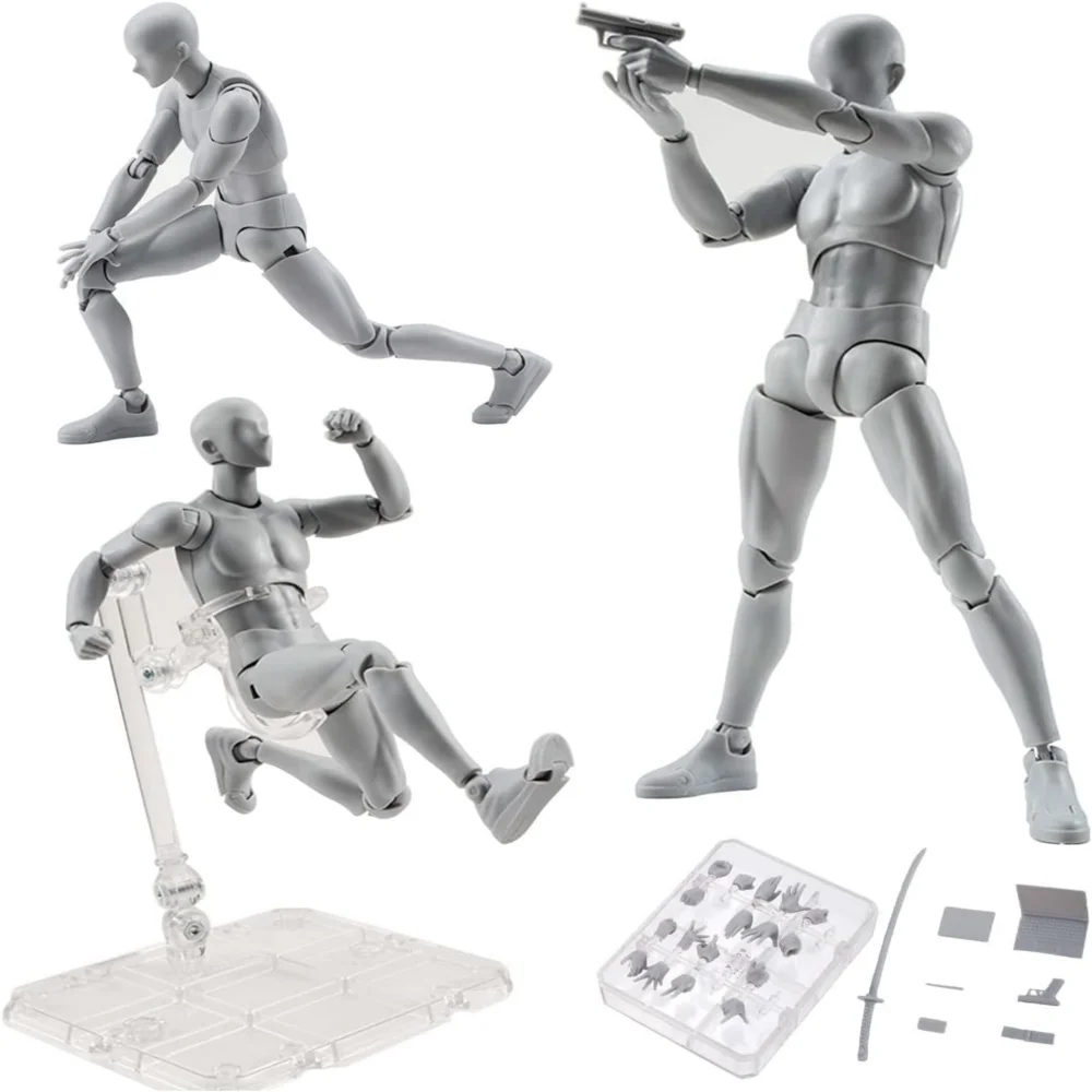 Skizzen-Zeichenfiguren Männlich Weiblich Beweglicher Körper