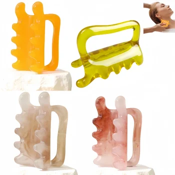 Doppel Push Harz Massage Kamm Zurück Taille Gua Sha Gerät Schulter Hals Gua Sha Stick Meridian Baggerarbeiten