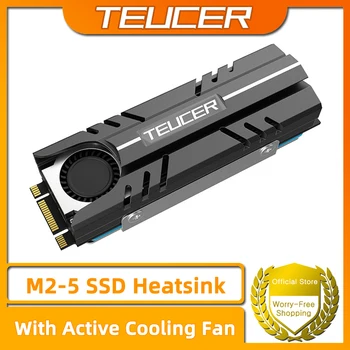 TEUCER M.2 SSD NVMe Kühlkörper 2280 Solid State Disk Luftzirkulation Kühler Kühlkörper mit aktivem Lüfter