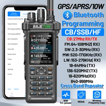 BAJETON BJ-9000 GPS APRS Walkie Talkie 10W CB 27Mhz CB/SSB/HF Bluetooth Programmierung NOAA Kurzwelle