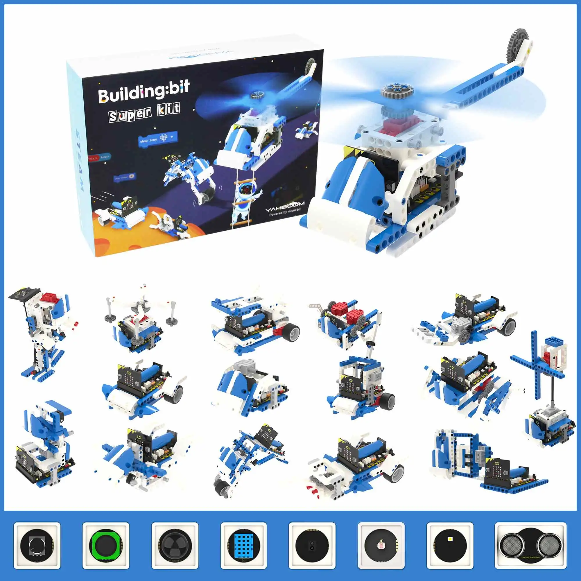 BBC Microbit V2 Roboter-Kit, 16-in-1-STEM-Projekte mit