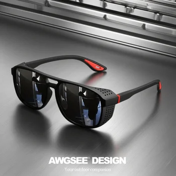 Professionelle Sport-Sonnenbrille - polarisiert, winddicht, UV400, für Radfahren, Laufen