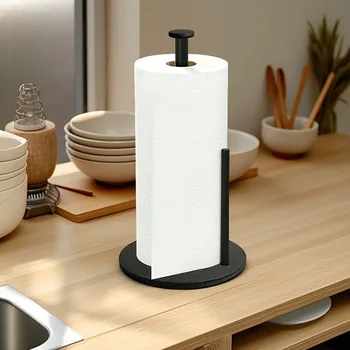 Edelstahl-Küchenrollenhalter mit Gewichteter Basis - Robuster Arbeitsplatten-Organizer, Platzsparendes Design