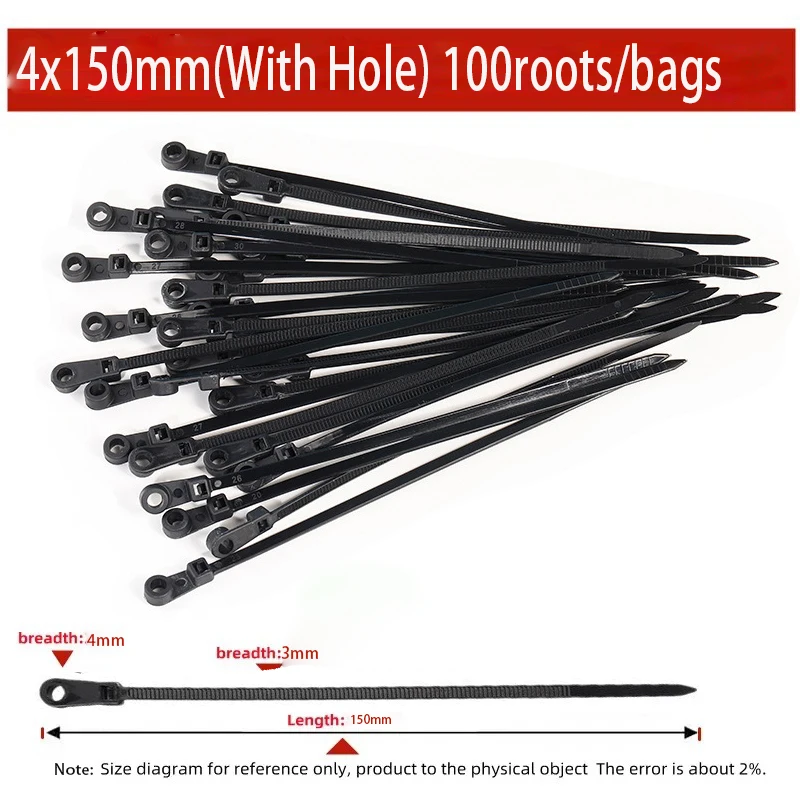100 Stück Nylon-Kabelbinder mit Schraubenloch, vielseitig – Bild 6