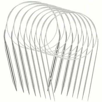 Professionelles 8-teiliges Edelstahl-Stricknadel-Set - Vielseitig, Glatt, Komfortgriff, Essentielle