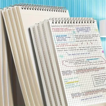 80-seitiges/Buch, Spiralnotizbuch, A5/B5-Ring-Spiralnotizbuch, Loseblatt-Notizblock mit Raster, Journal-Memo