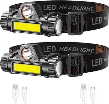 XP-G Q5 Stirnlampe, wasserdicht, 2500 lm, Cob-LED, integrierter USB-Akku, 14450-Akku, Arbeitslicht, 5 W