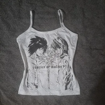 Y2k Vintage Punk Druck Grafik Frauen Weste Streetwear Gothic Harajuku Frauen Kleidung Tank Tops Y2k Stil Baby