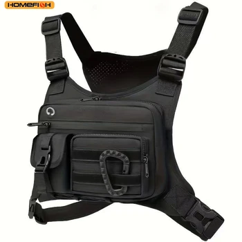 HOMEFISH Outdoor-Brusttasche für Damen und Herren, taktische Weste zum Laufen, Radfahren, EDC-Brusttasche