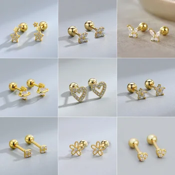 Mode Herz Ohrstecker für Frauen Hypoallergen Schraube Knorpel Helix Ohrring Mädchen Piercing Zubehör Schmuck