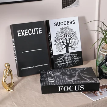 Set mit 3 inspirierenden Schreibtisch-Dekor-Büchern, geeignet für Zuhause, Büro, Dekoration, Raumdekoration