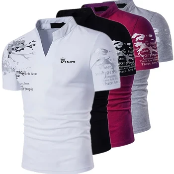 Herren Poloshirt Golfshirt Grafikdrucke V-Ausschnitt Outdoor Straße Kurze Ärmel Druck Kleidung Sport Mode