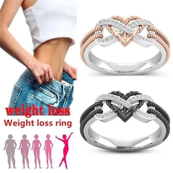 Schwarz Rose Gold Farbe Herz Ringe für Frauen Gewichtsverlust Ring Magnetische Therapie Ring Yoga Energie