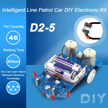 D2-5 DIY Kit Intelligente Tracking Linie Auto Suite DC Motor Elektronische Produktion Montage Smart Car Patrol