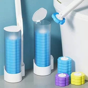 Einweg-Toilettenbürsten-Set, Keine Reinigung Erforderlich, Inklusive Toilettenreiniger, Langstieliges
